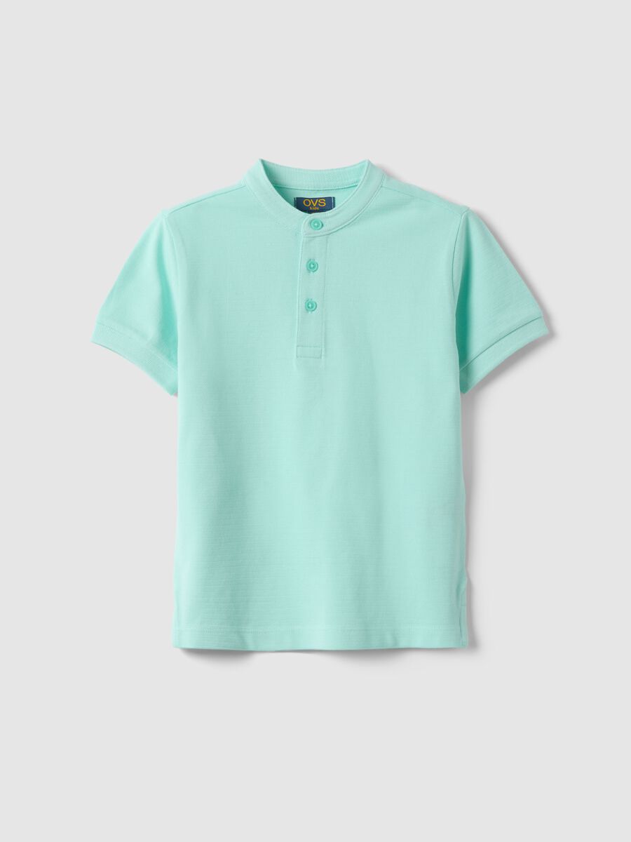 Polo in puro cotone verde da bambino regular fit_0