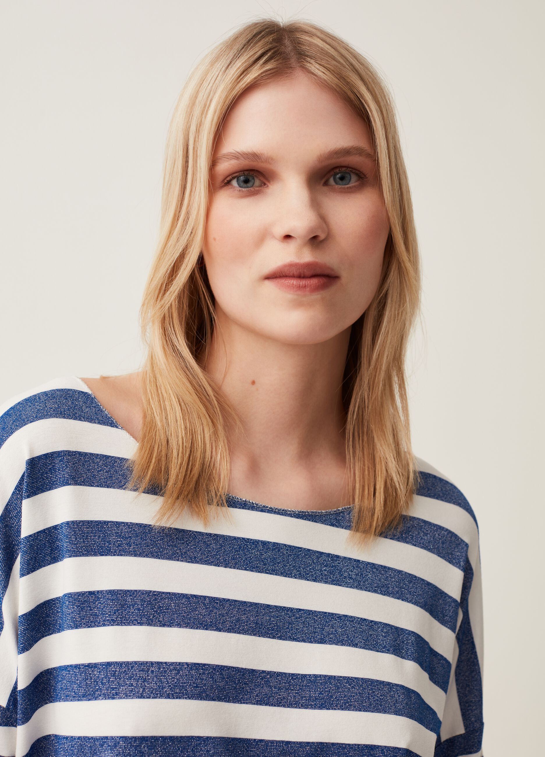 Maglia in lurex a righe Hybrid_1