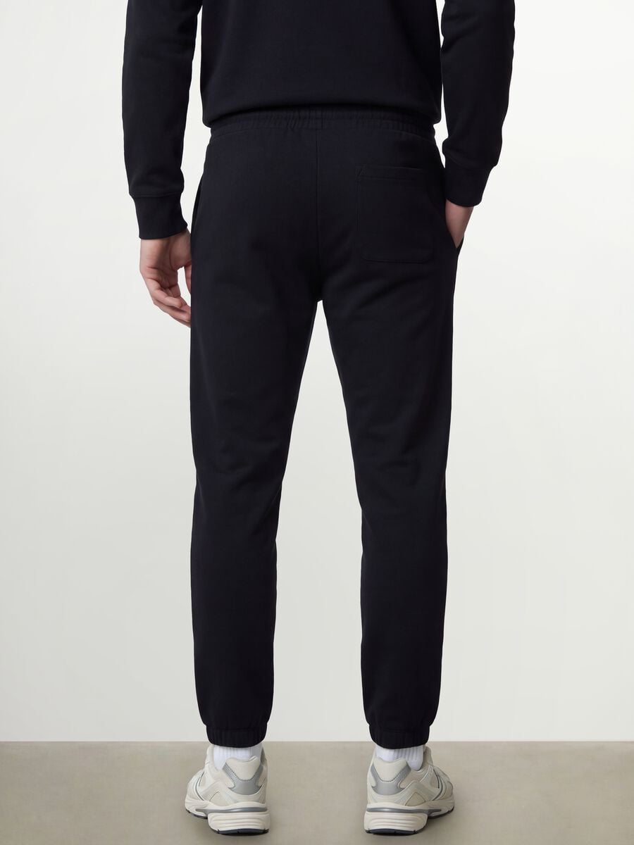 Black cotton-blend joggers, regular fit_2