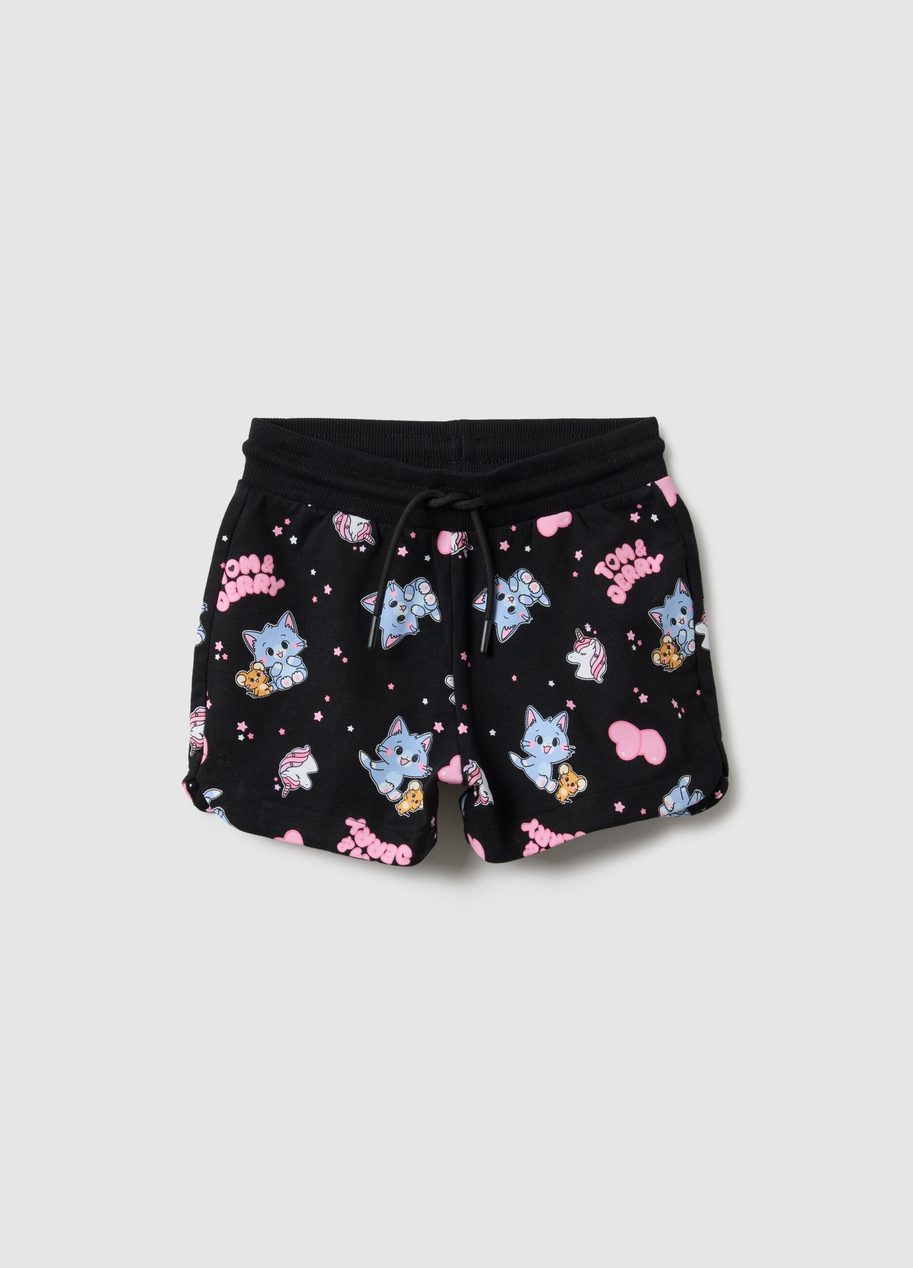Girls' pure cotton multicolour shorts regular fit with prints
