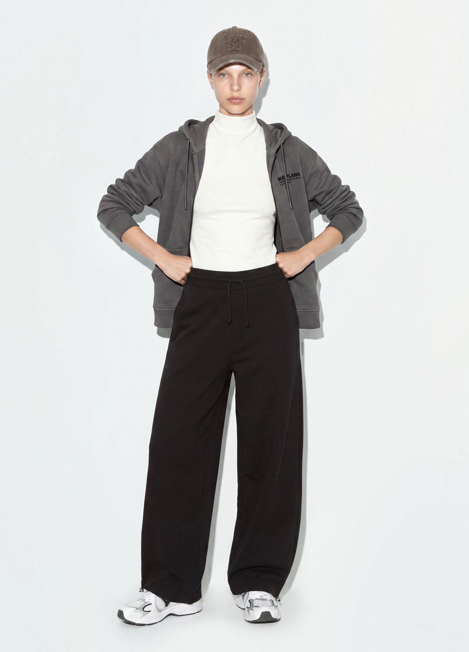 Black cotton-blend baggy-fit jogger trousers