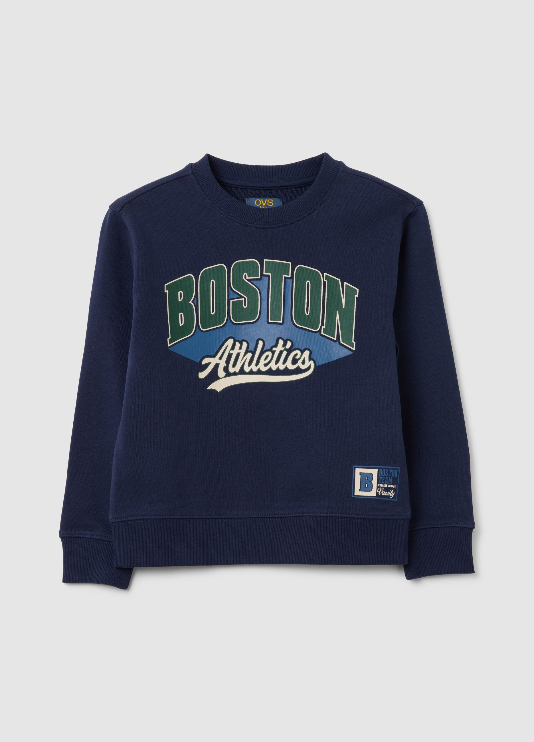 Regular fit pure cotton blue children's sweatshirt