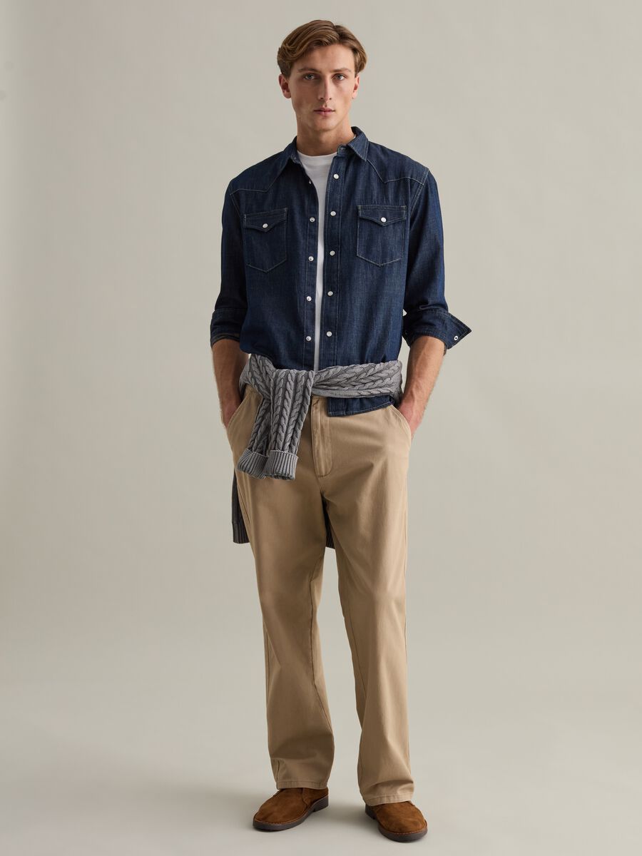 Western shirt in rinsed denim_1