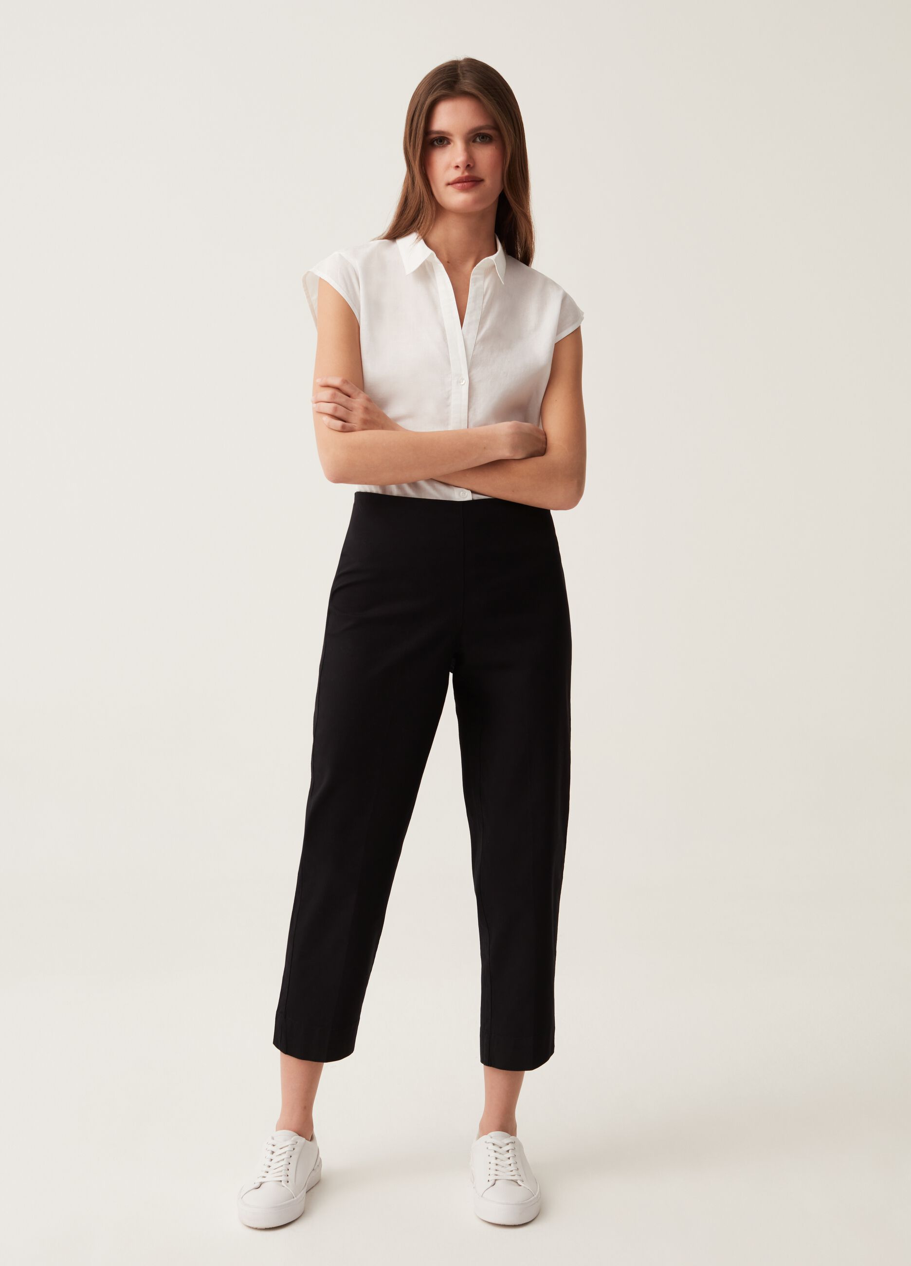 Crop cigarette trousers