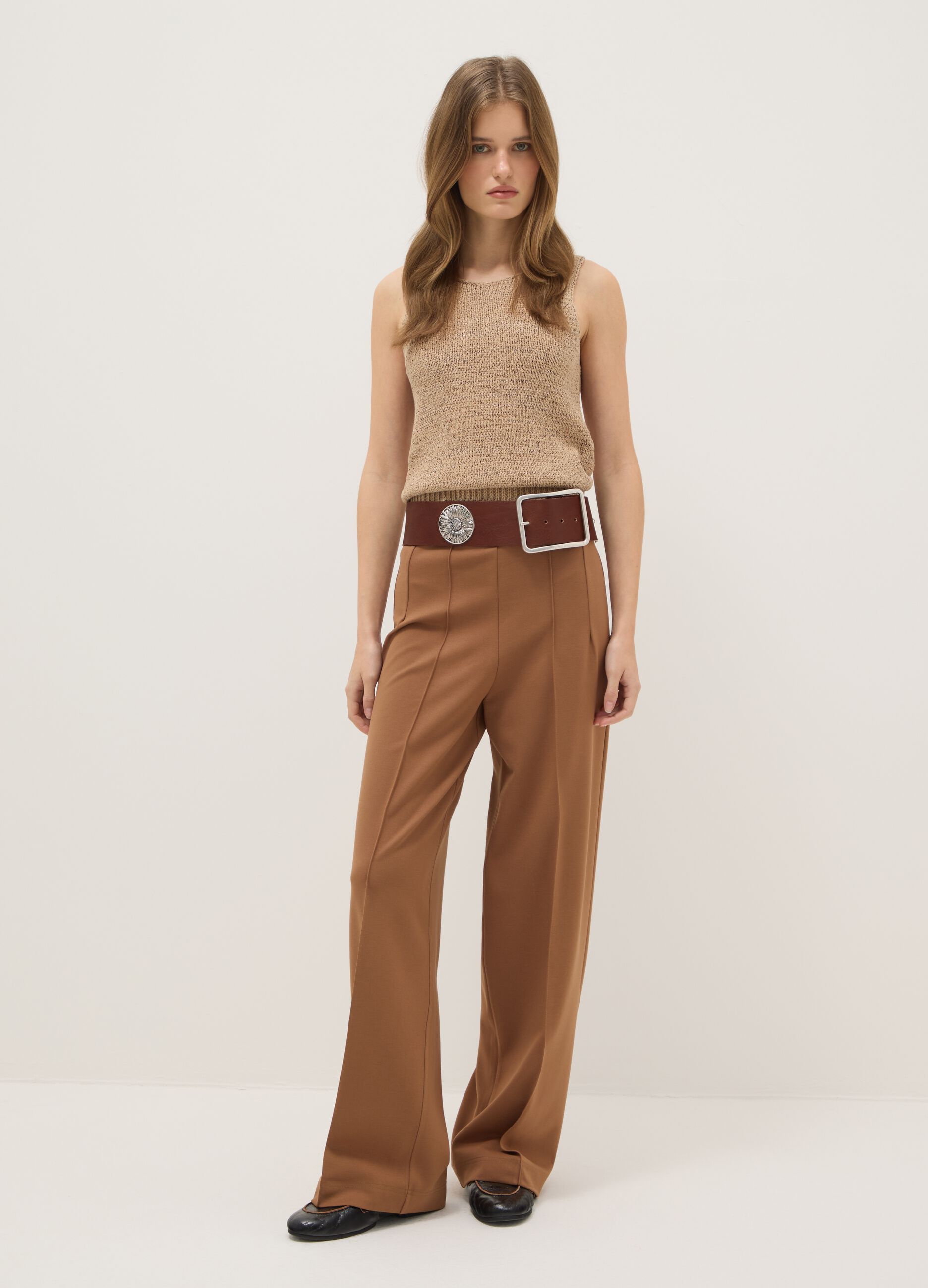 Brown Flare Fit Leggings