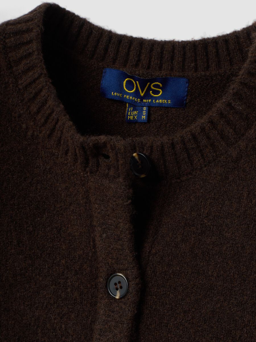 Brown stretch wool crew-neck gilet_5