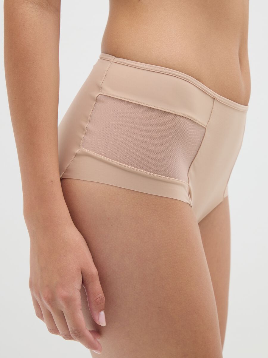 High-waisted briefs in beige stretch blend_3