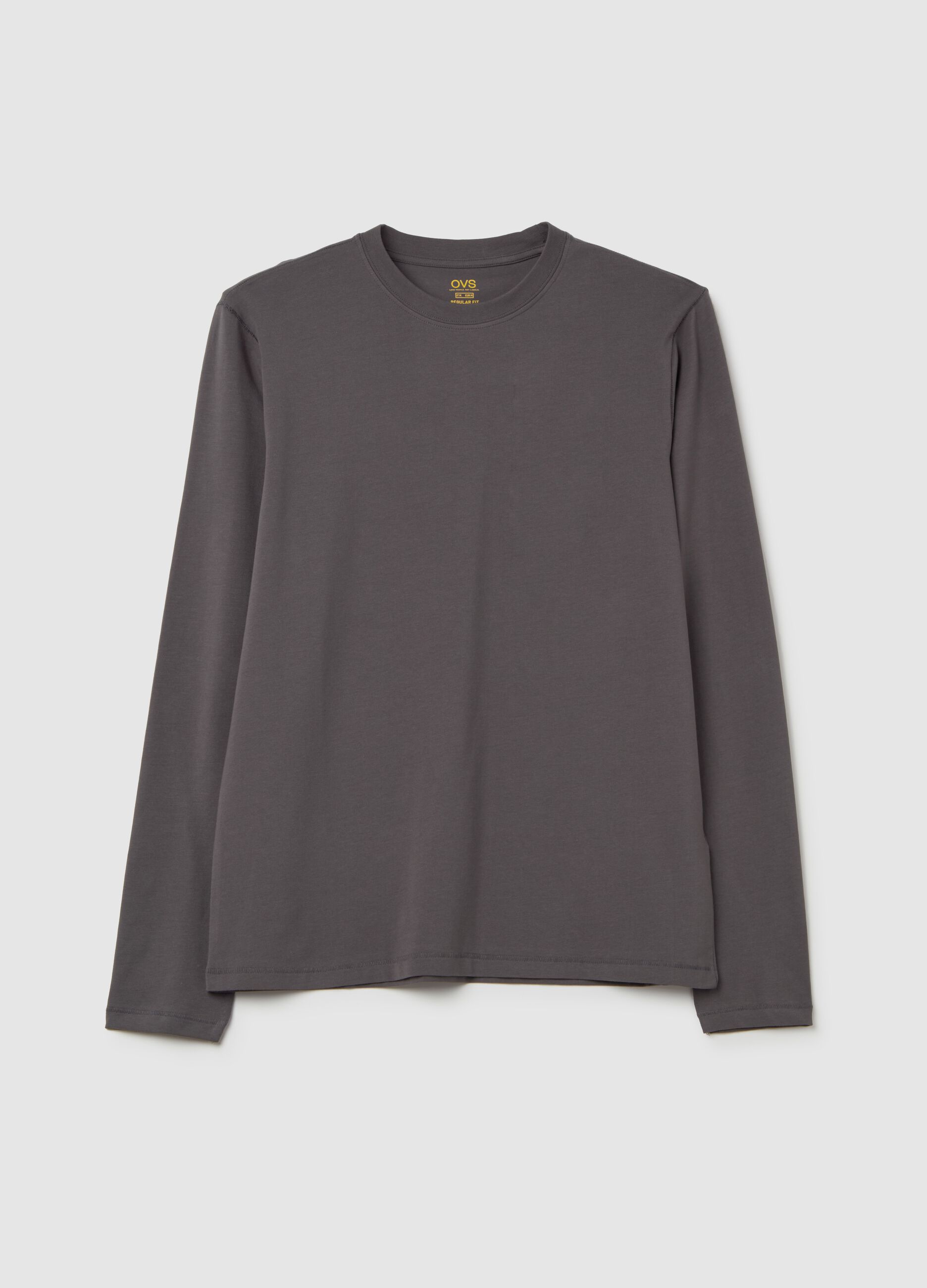 T-shirt a maniche lunghe in cotone stretch