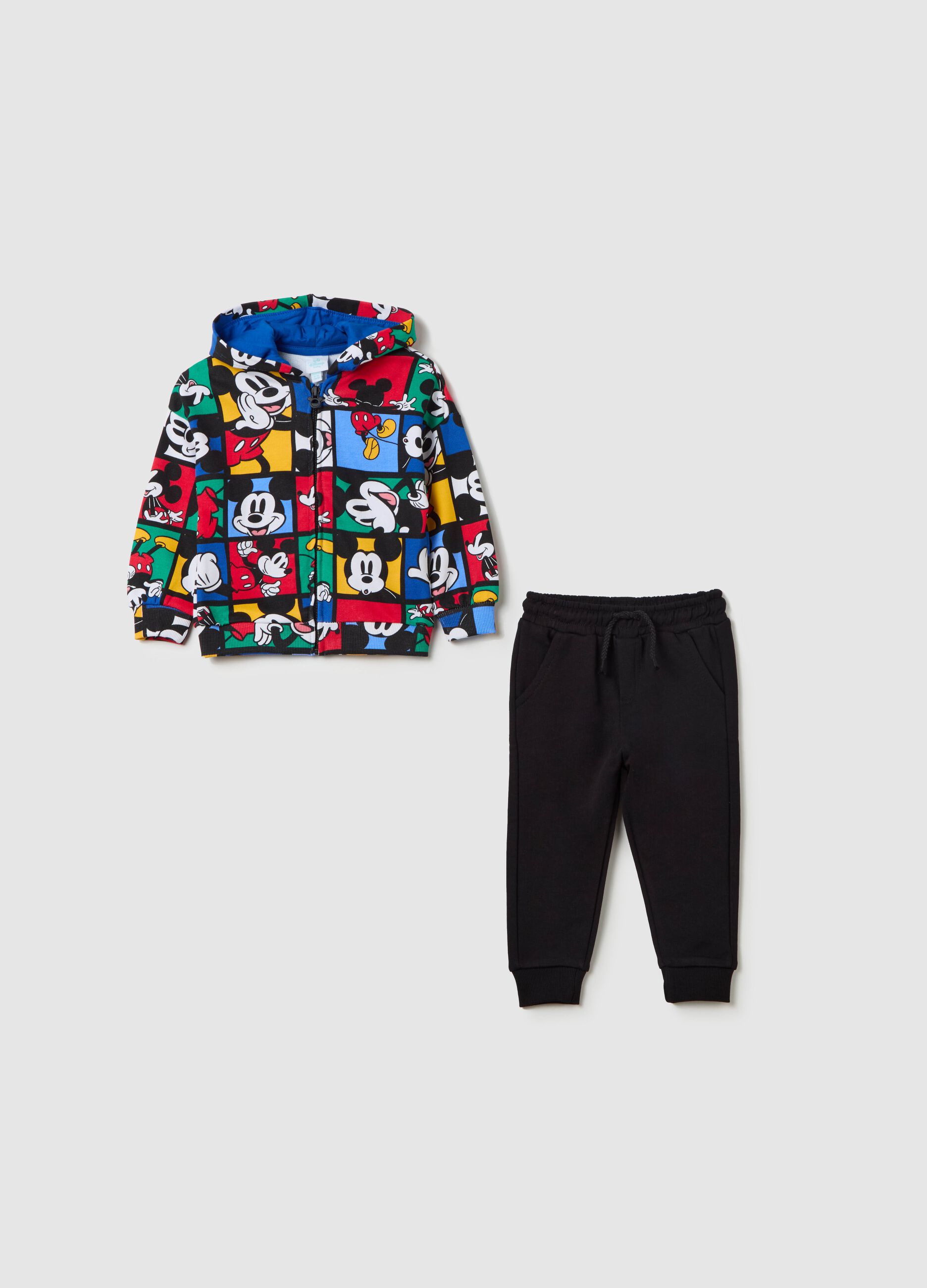 Jogging set in French Terry with Mickey Mouse print