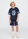 Blue sports jersey with logo and light blue accents_1