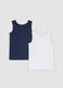 2-pack of boys&rsquo; blue and white organic cotton vests_1