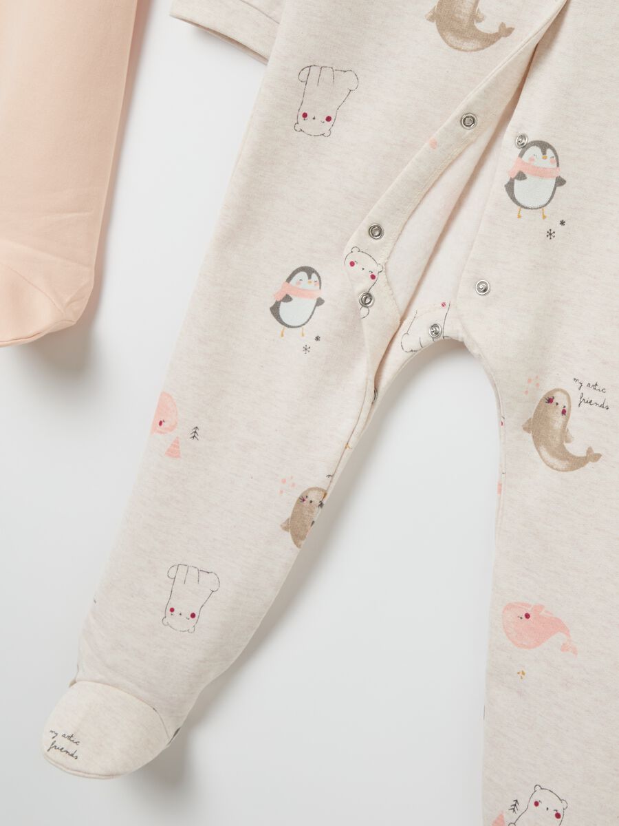 Two-pack onesies in organic cotton with feet_2