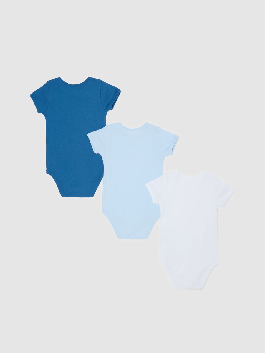 Three-pack organic cotton bodysuits with short sleeves_1