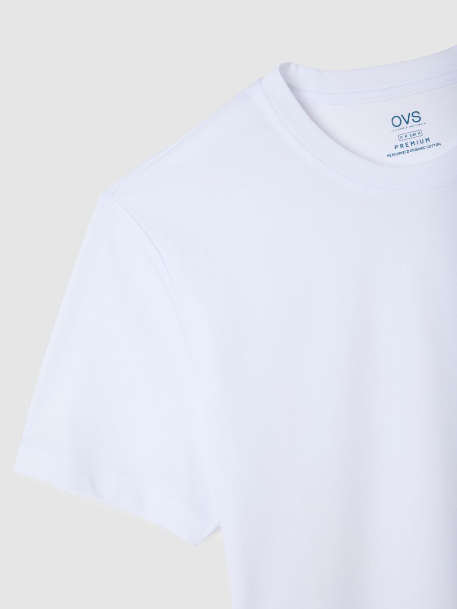 White regular fit pure cotton t-shirt_5