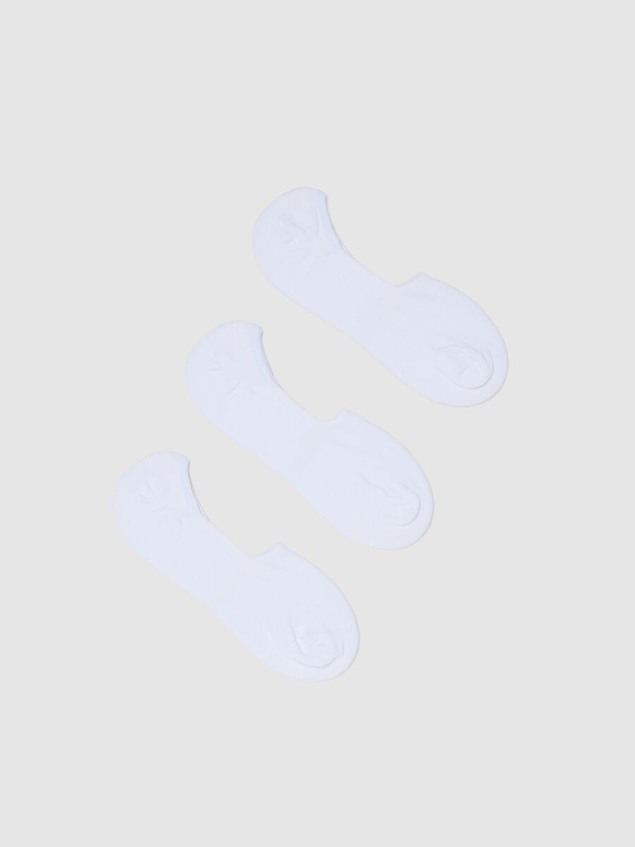 Tripack sporty socks in stretchy white cotton blend_0