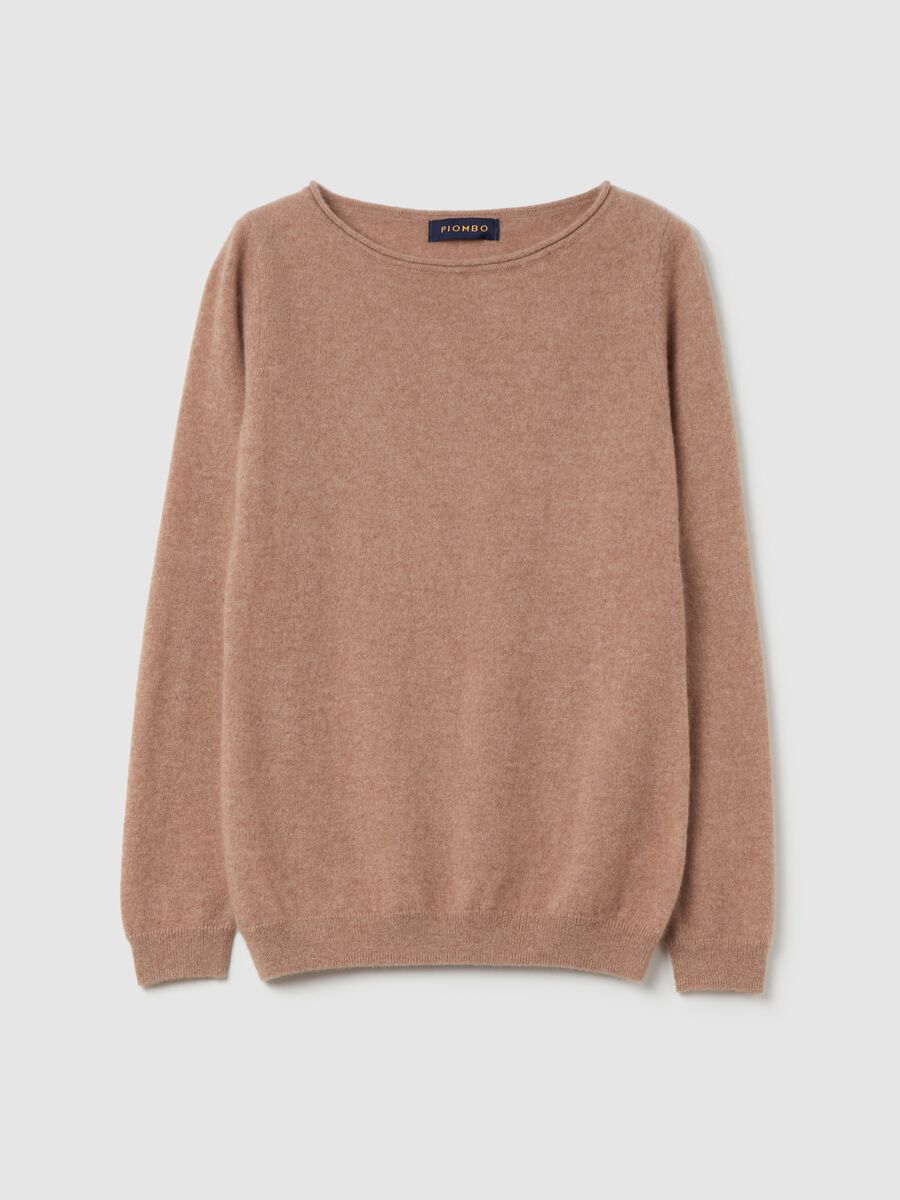 Cashmere pullover with round neck with fold_4
