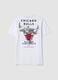 White pure cotton T-shirt with Chicago Bulls print_2
