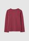 Girls' pure red cotton regular fit top with stars_1