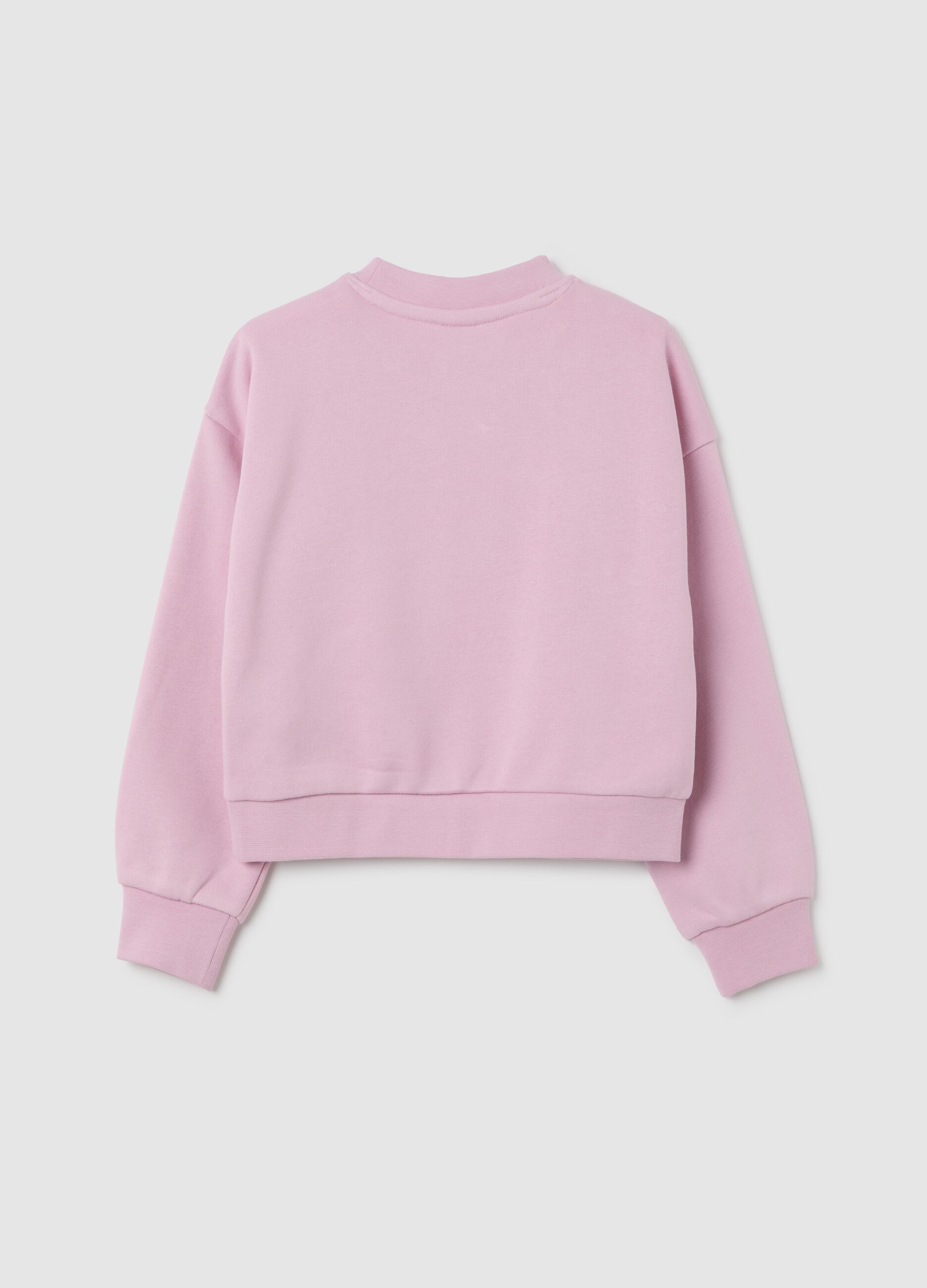 Felpa da bambina in cotone rosa regular fit