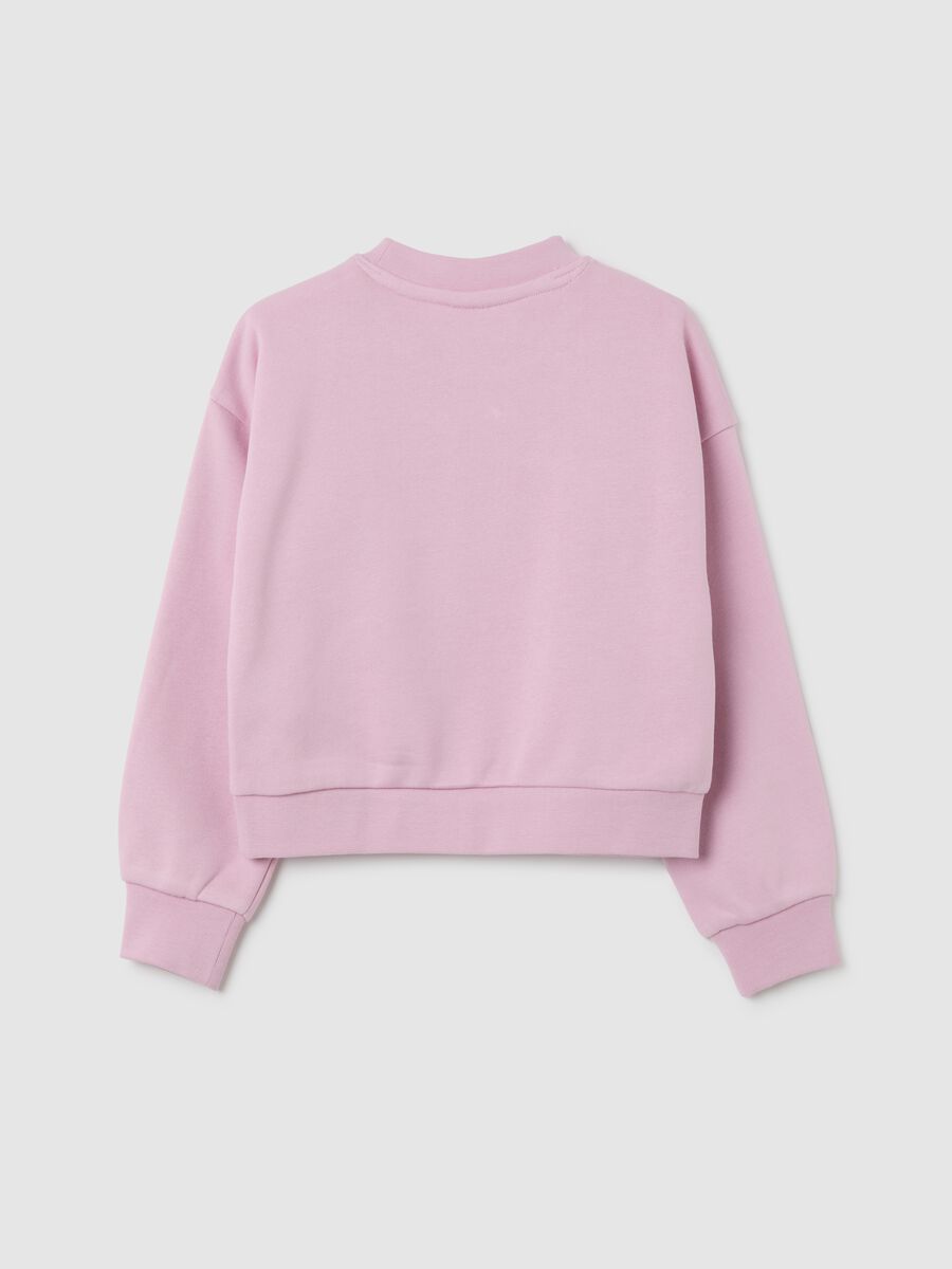 Felpa da bambina in cotone rosa regular fit_1