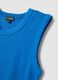 Blue ribbed stretch cotton midi dress_1