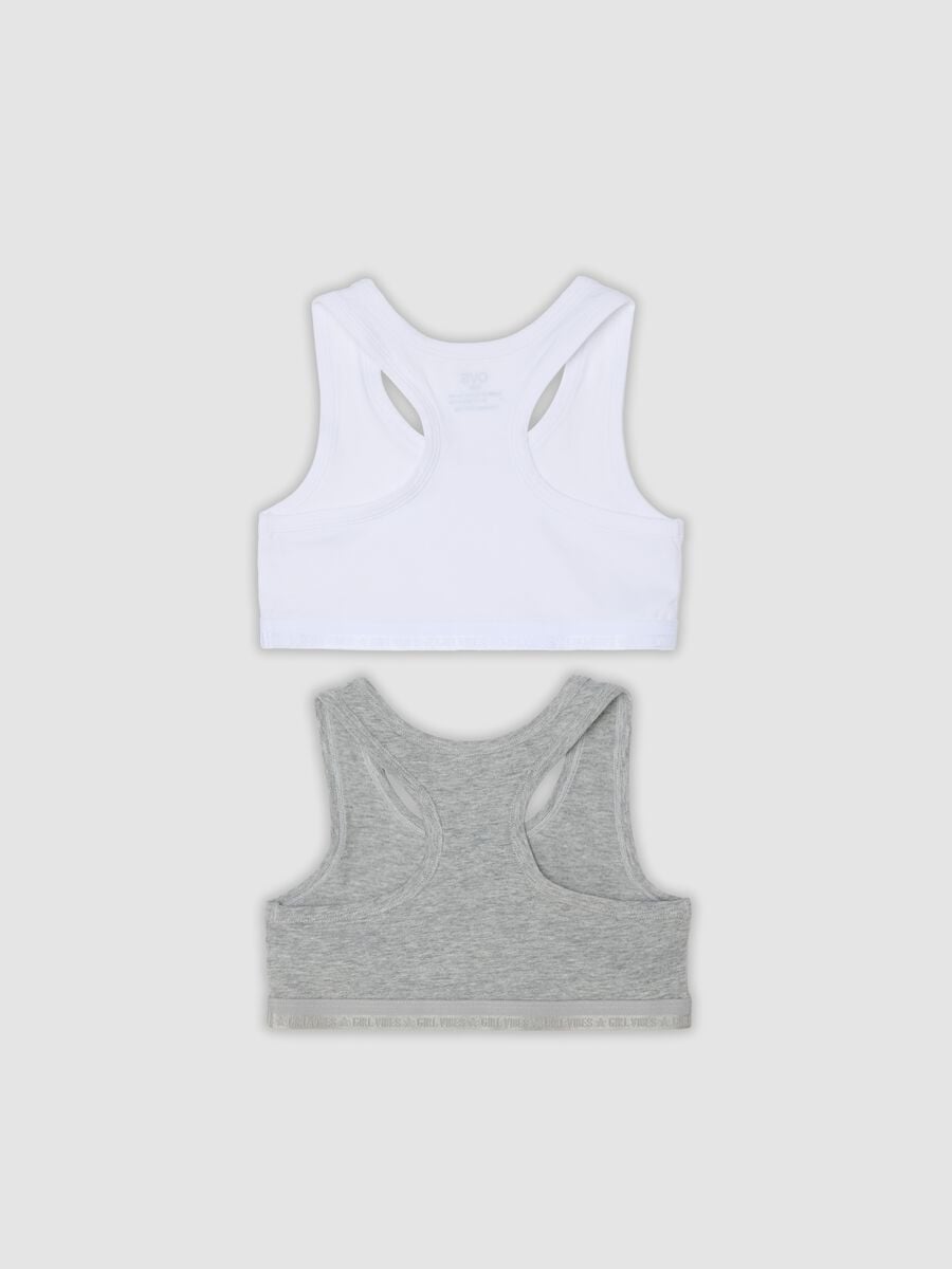 2-pack of girls&rsquo; multicolour organic stretch-cotton sports bras_1