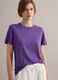 Purple pure linen regular-fit short-sleeve T-shirt_0