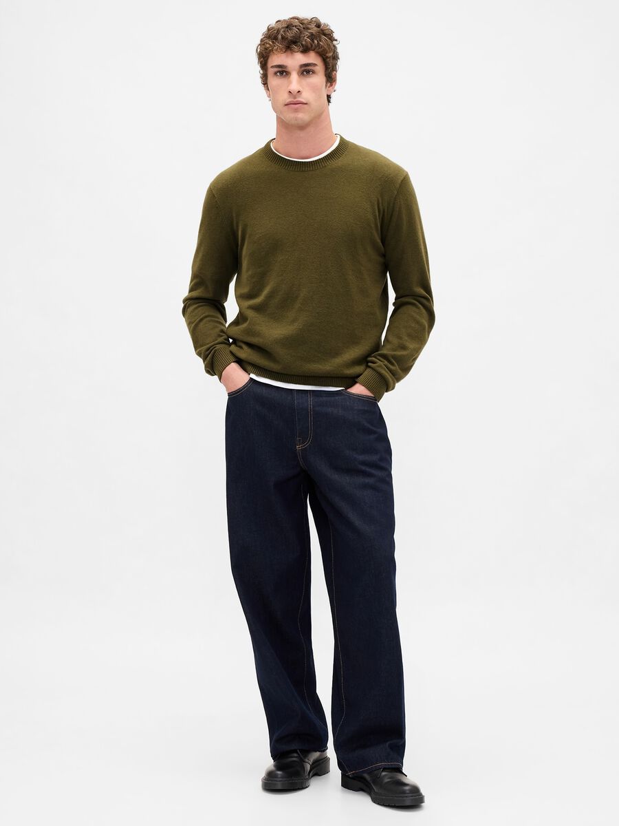 Maglione CashSoft girocollo in misto cotone_2