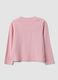 Pink organic cotton T-shirt with front print for girls, regular fit_1