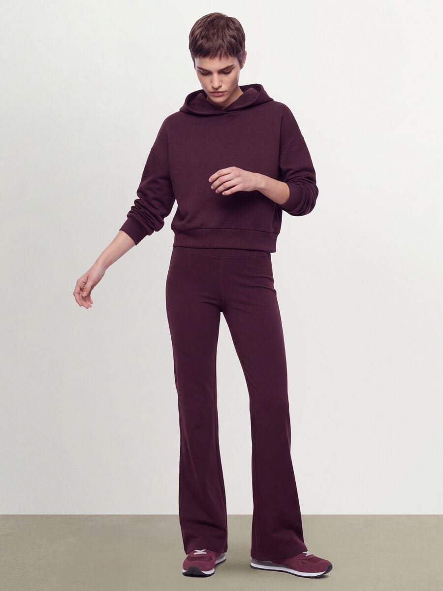Leggings viola flare fit in viscosa jersey elasticizzata_0