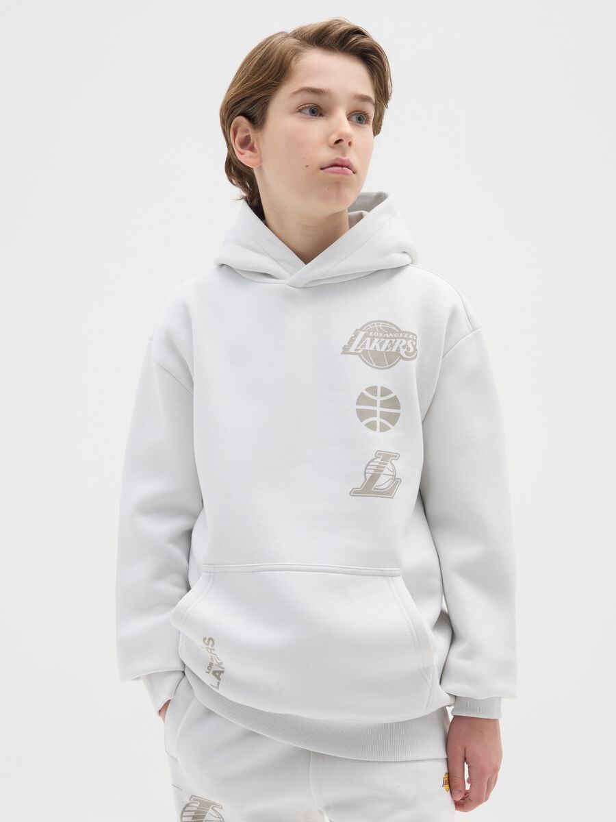 Children's white cotton blend sweatshirt regular fit Los Angeles Lakers_0