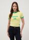 Tank top in cotone elasticizzato giallo regular fit con stampa Brasile_2