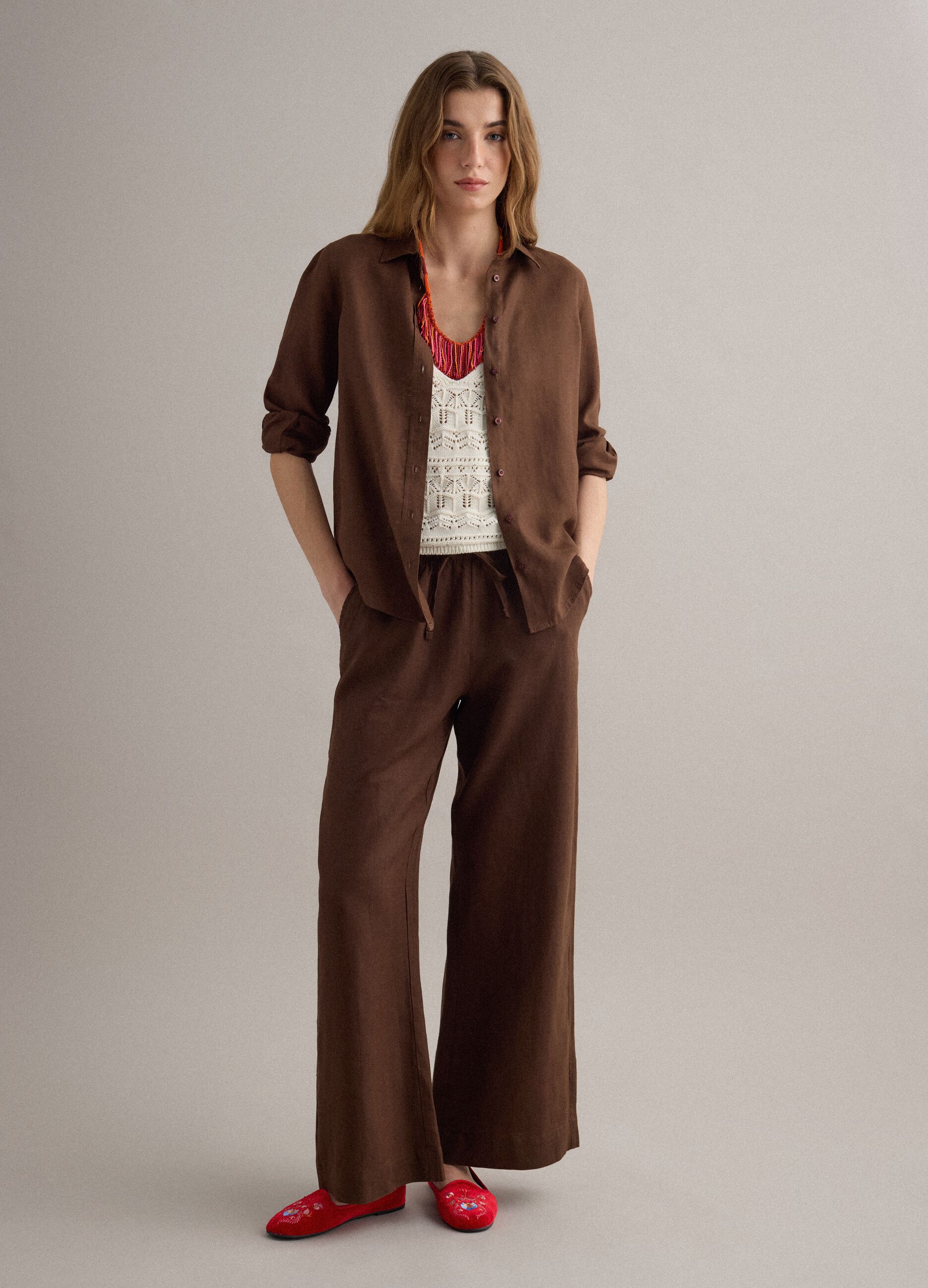 Multicolour beaded necklace with tassels