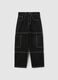 Boys' black cargo jeans in pure cotton skater fit_0