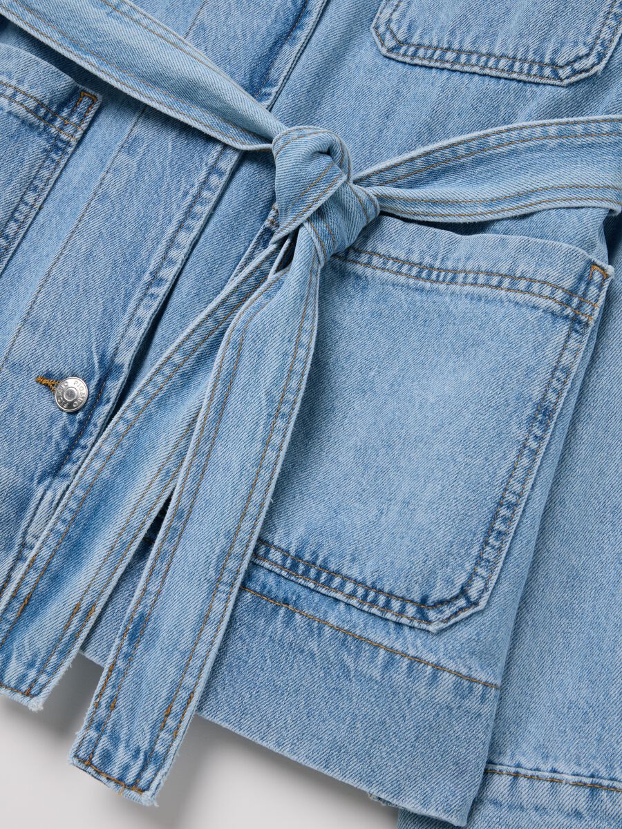 Denim shacket with belt_5