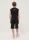 Black pure cotton cargo Bermuda shorts for boys, oversized fit_1