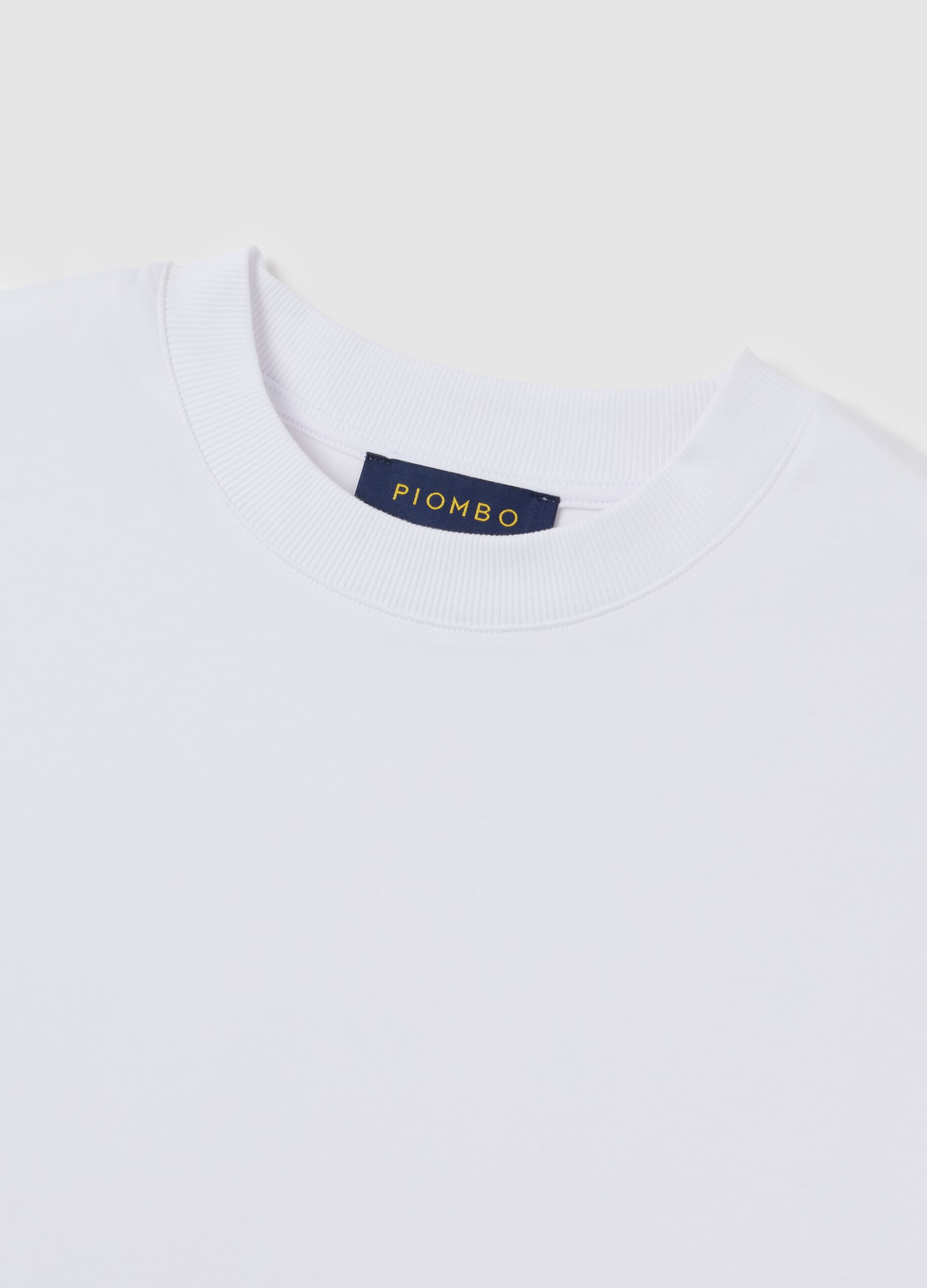 White cotton blend boxy fit T-shirt