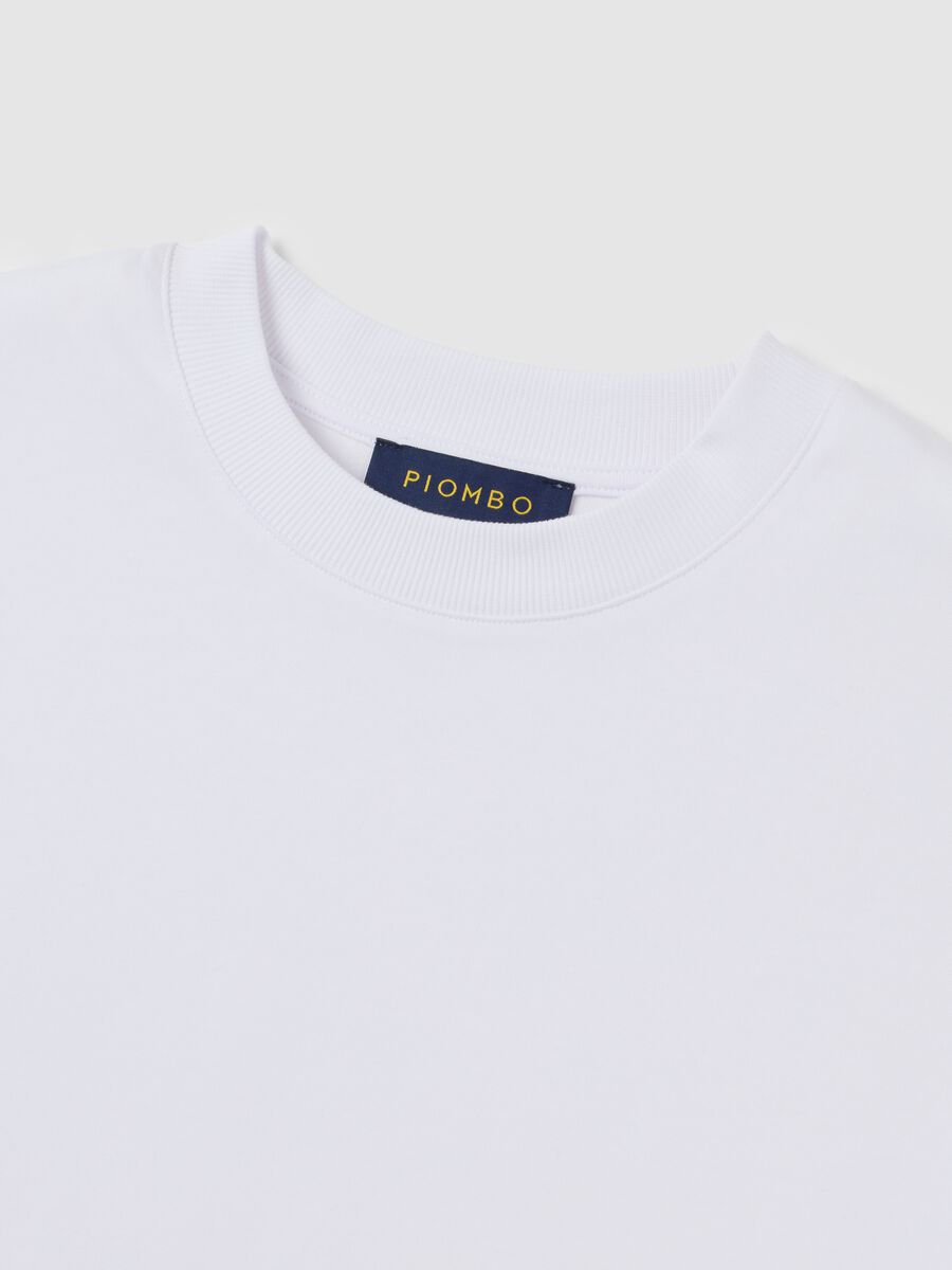 T-shirt in misto cotone bianca boxy fit_1