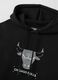 Black cotton blend hoodie with Chicago Bulls logo_5