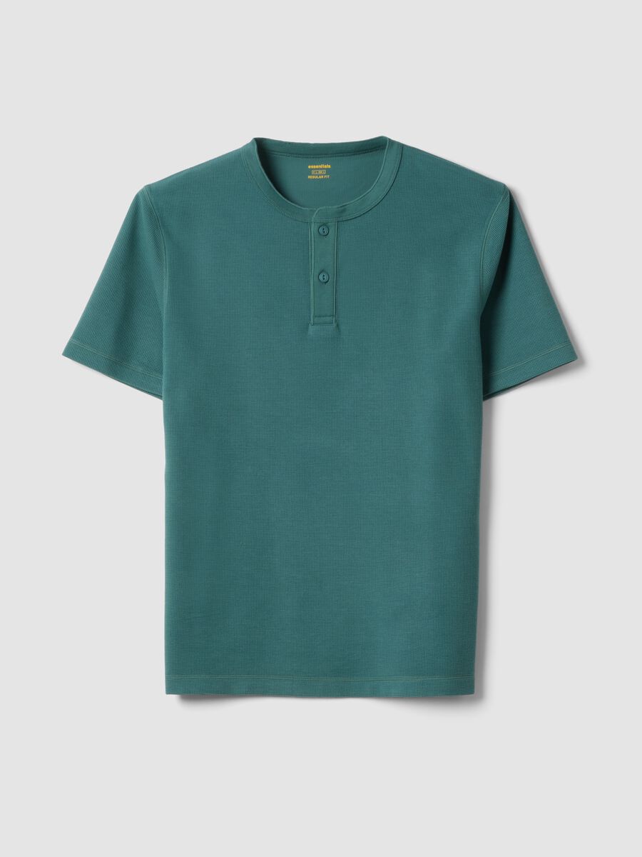 Green short-sleeve regular fit T-shirt with seraphim neck_4