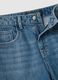 Blue cotton straight fit jeans_5