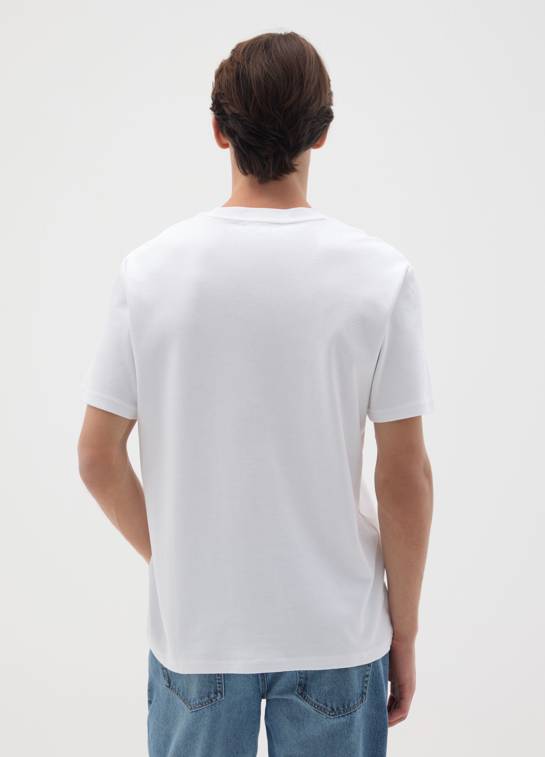 White pure cotton t-shirt relaxed fit