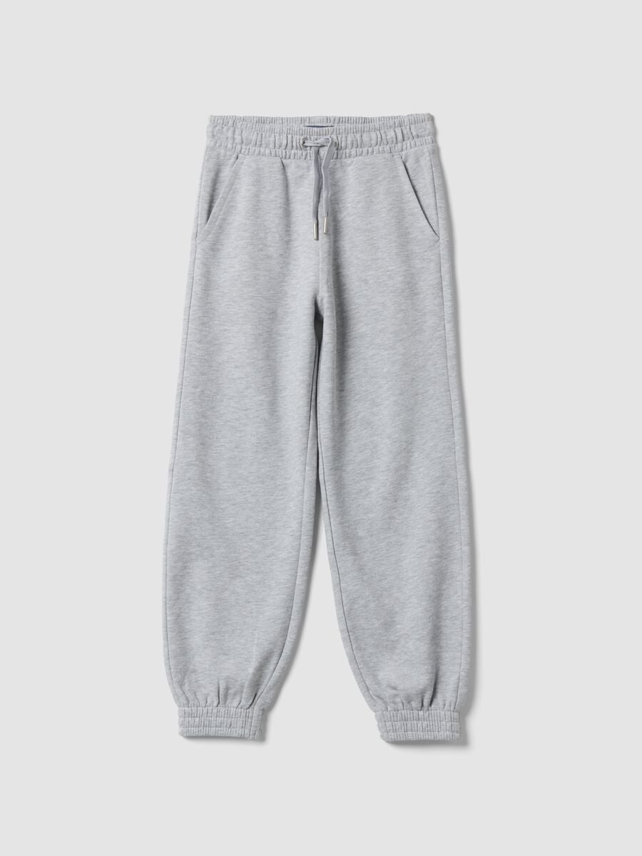 Pantaloni jogger grigi in cotone organico_0