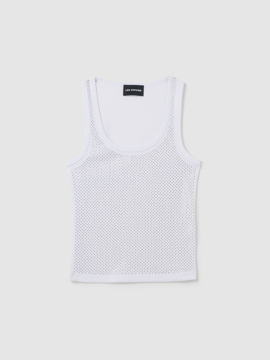 Women's White Blend Fitted Tank Top_4