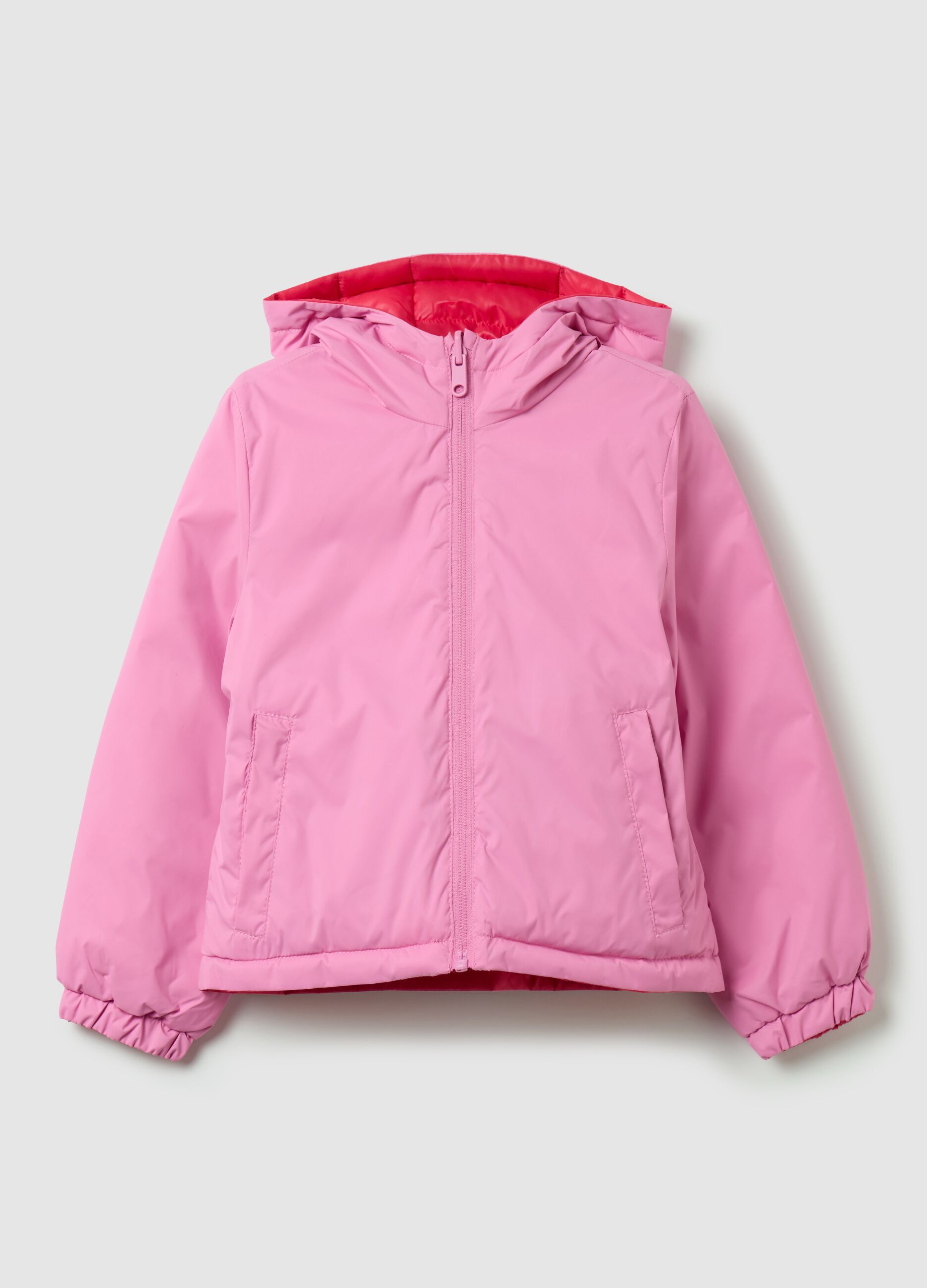 Piumino ultralight reversibile con cappuccio