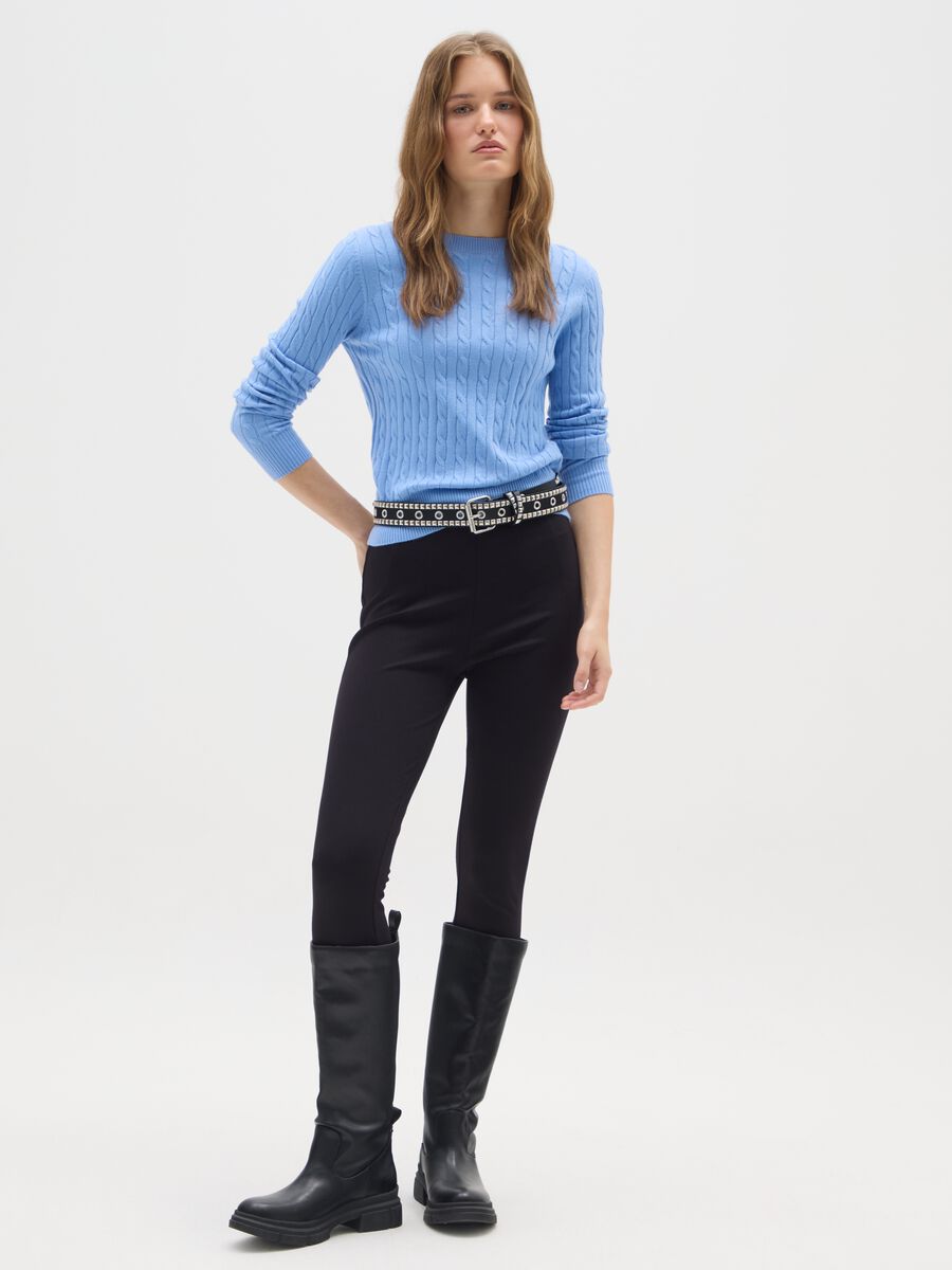 Blue Pullover with Round Neck_1