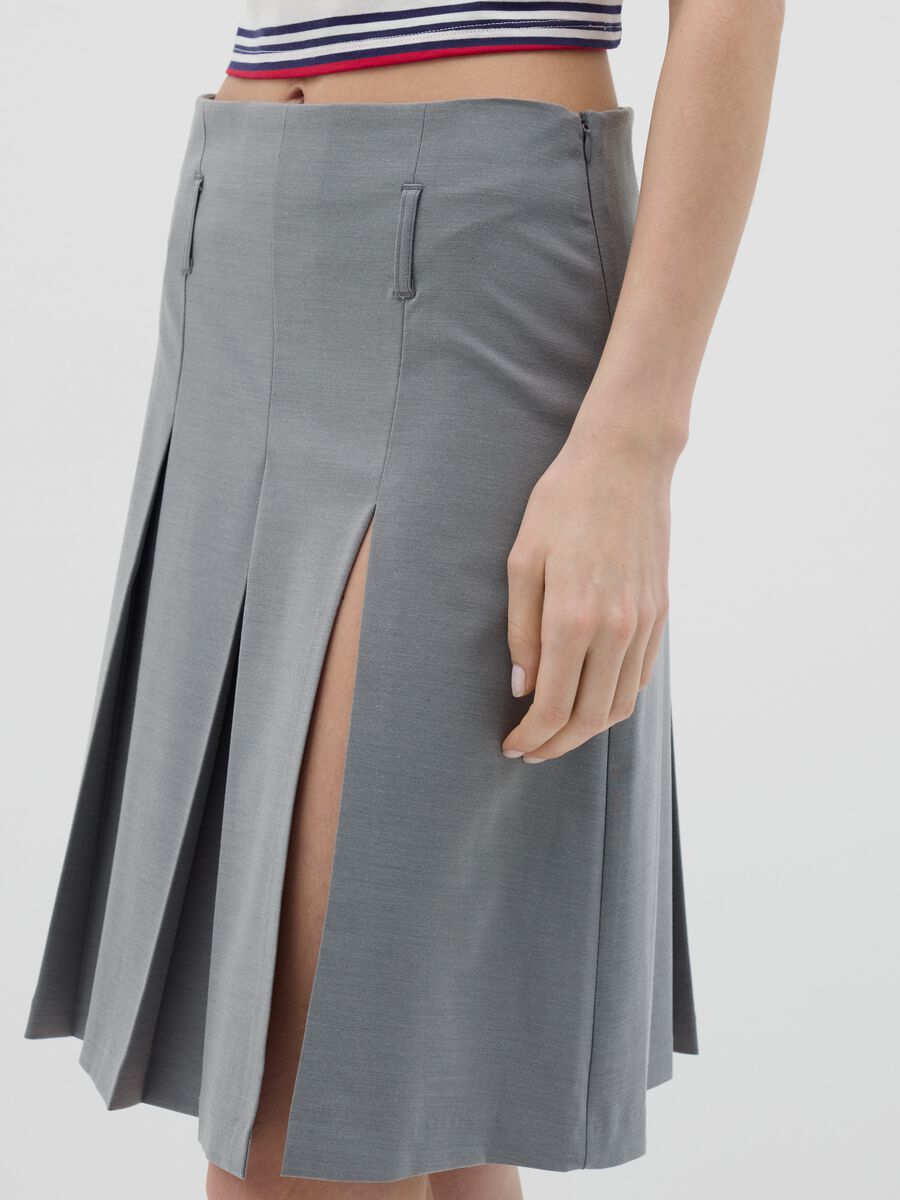 Grey pleated skirt_2