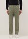 Green chino trousers in pure beige cotton regular fit_1