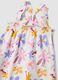 White pure cotton dress with floral print_3