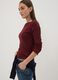 T-shirt rossa in puro cotone a maniche lunghe girocollo regular fit_2